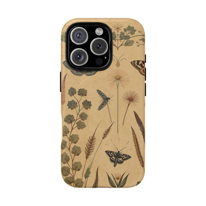 British Moth Trap Garden iPhone Case – Vintage Botanical Night Design