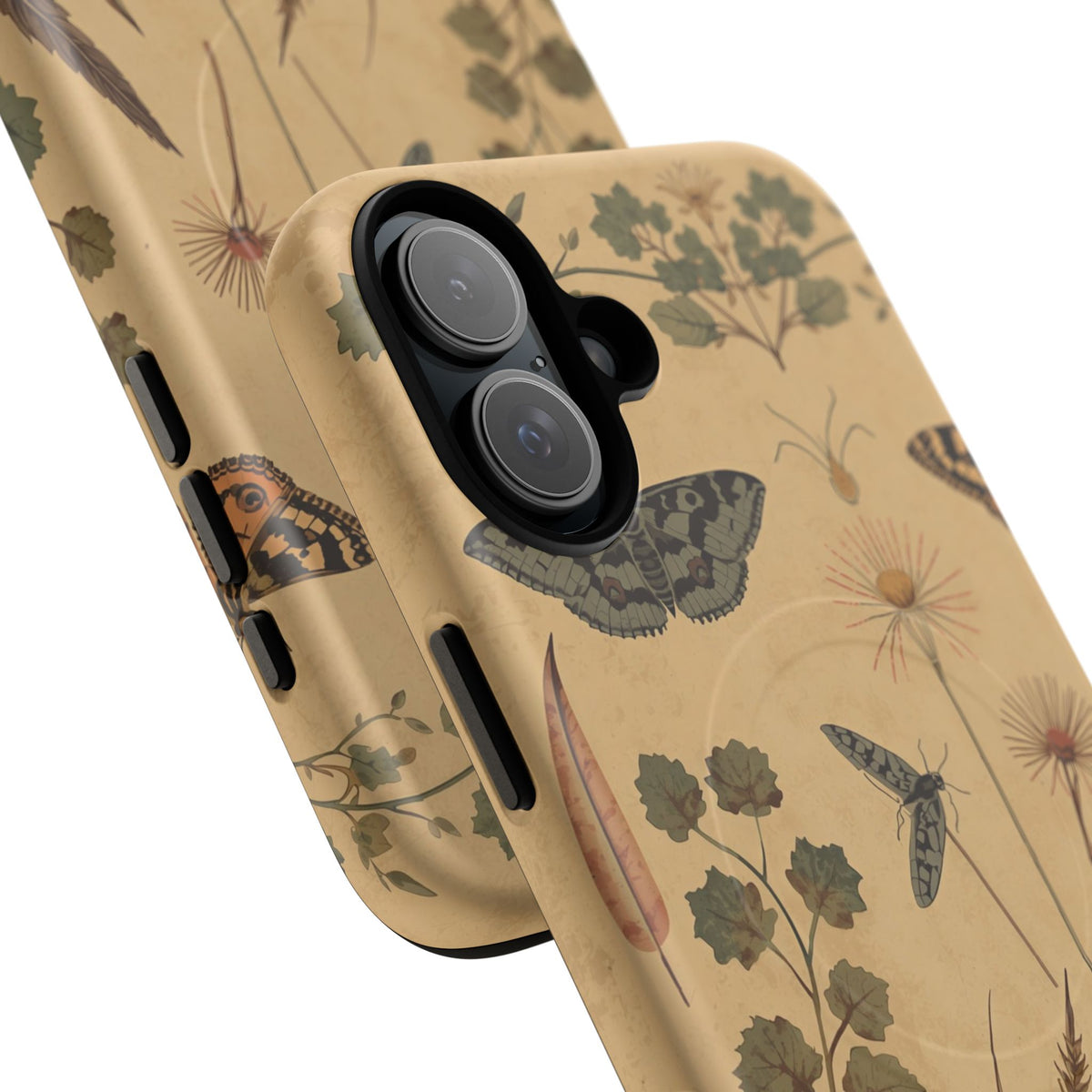British Moth Trap Garden iPhone Case – Vintage Botanical Night Design