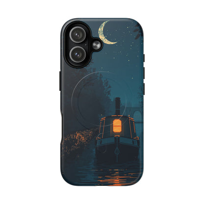 iPhone Night Narrowboat Canal Premium MagSafe Case