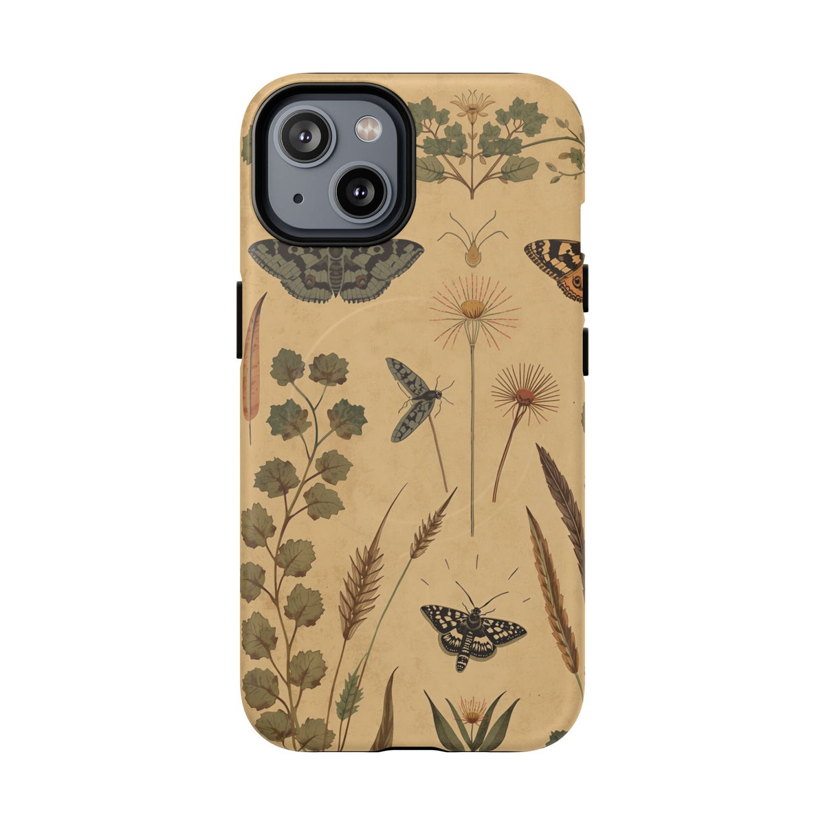 British Moth Trap Garden iPhone Case – Vintage Botanical Night Design