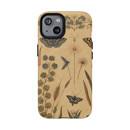 British Moth Trap Garden iPhone Case – Vintage Botanical Night Design