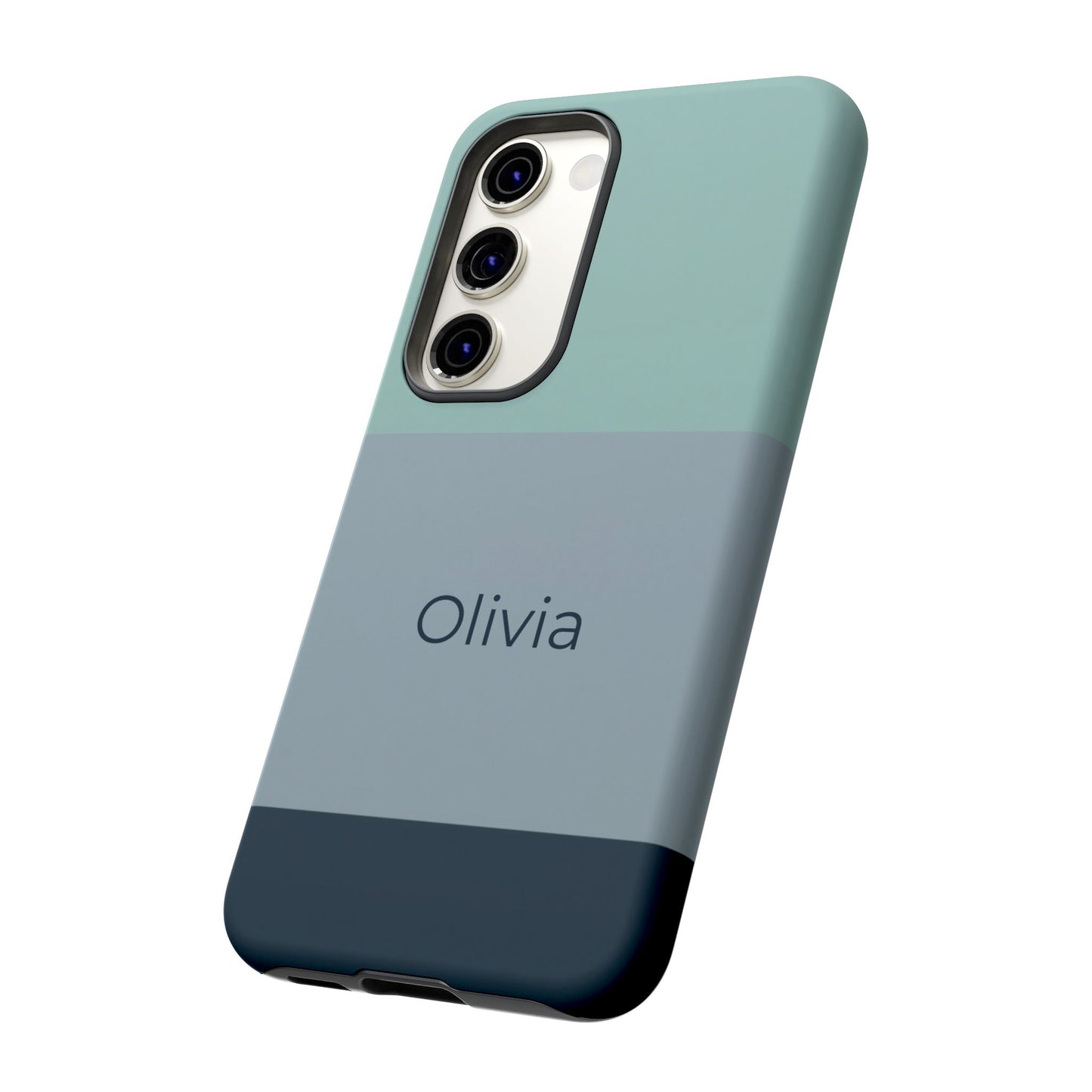 Samsung Galaxy Personalised Name Phone Case - Minimal Colour Block Matte Tough Protective Cover