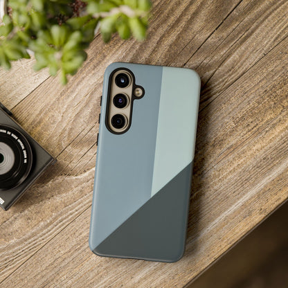 Samsung Galaxy Geometric Blue Phone Case - Minimalist Matte Tough Protective Cover