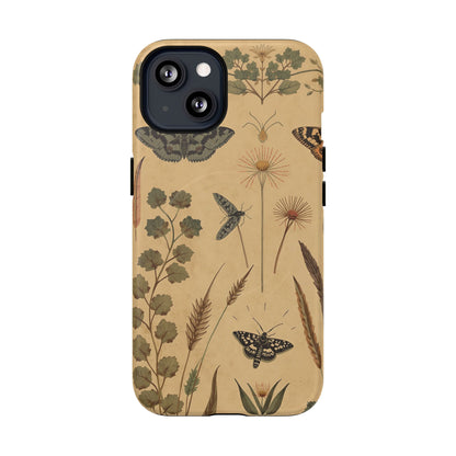 British Moth Trap Garden iPhone Case – Vintage Botanical Night Design