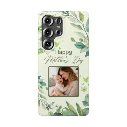 Samsung Galaxy Personalised Mothers Day  Case - Custom Photo Sage Green Botanical Cover