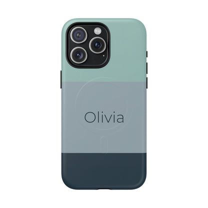 Personalised Custom Name iPhone MagSafe Case - Coastal Slate