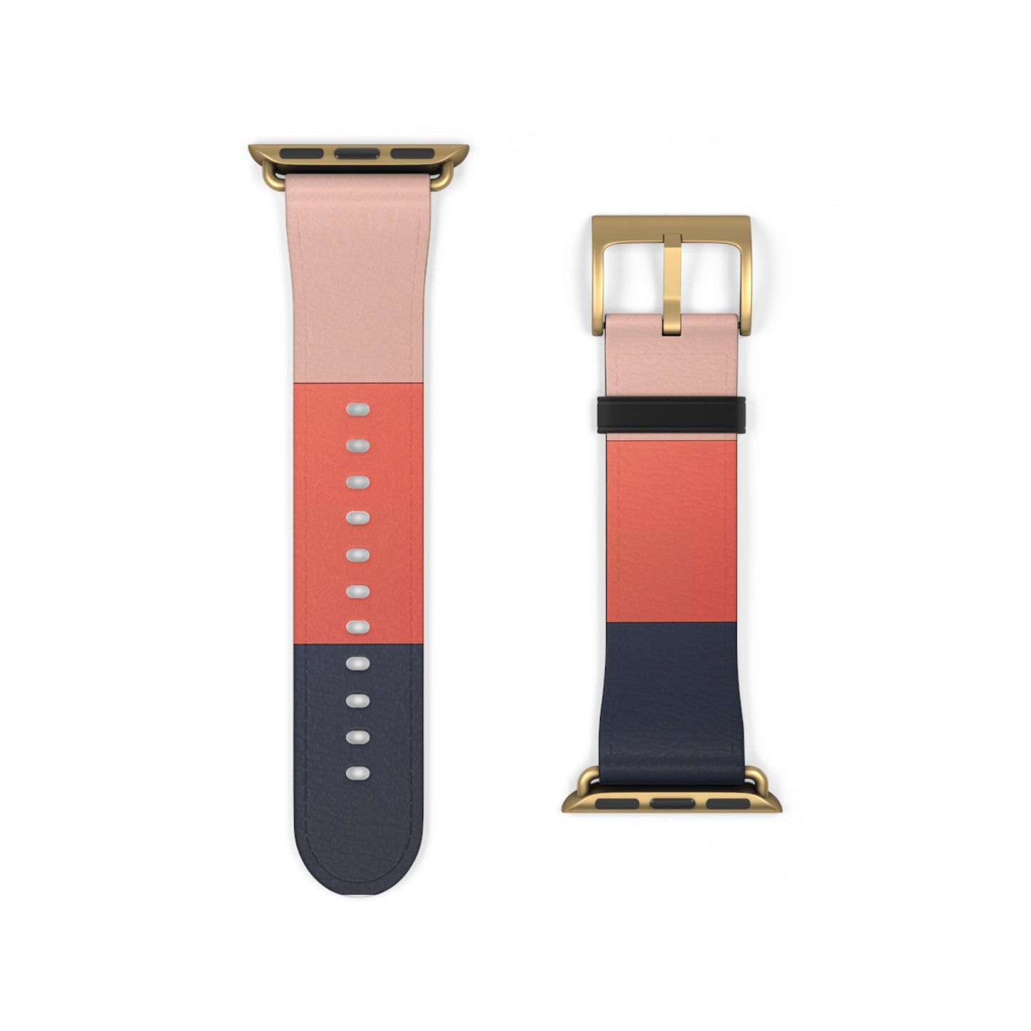 Coral Block Apple Watch Strap - Contemporary Colour-Block Watch Band