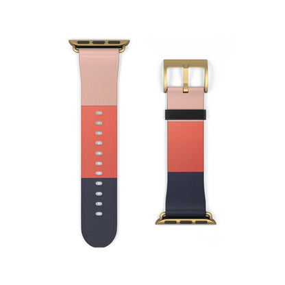 Coral Block Apple Watch Strap - Contemporary Colour-Block Watch Band
