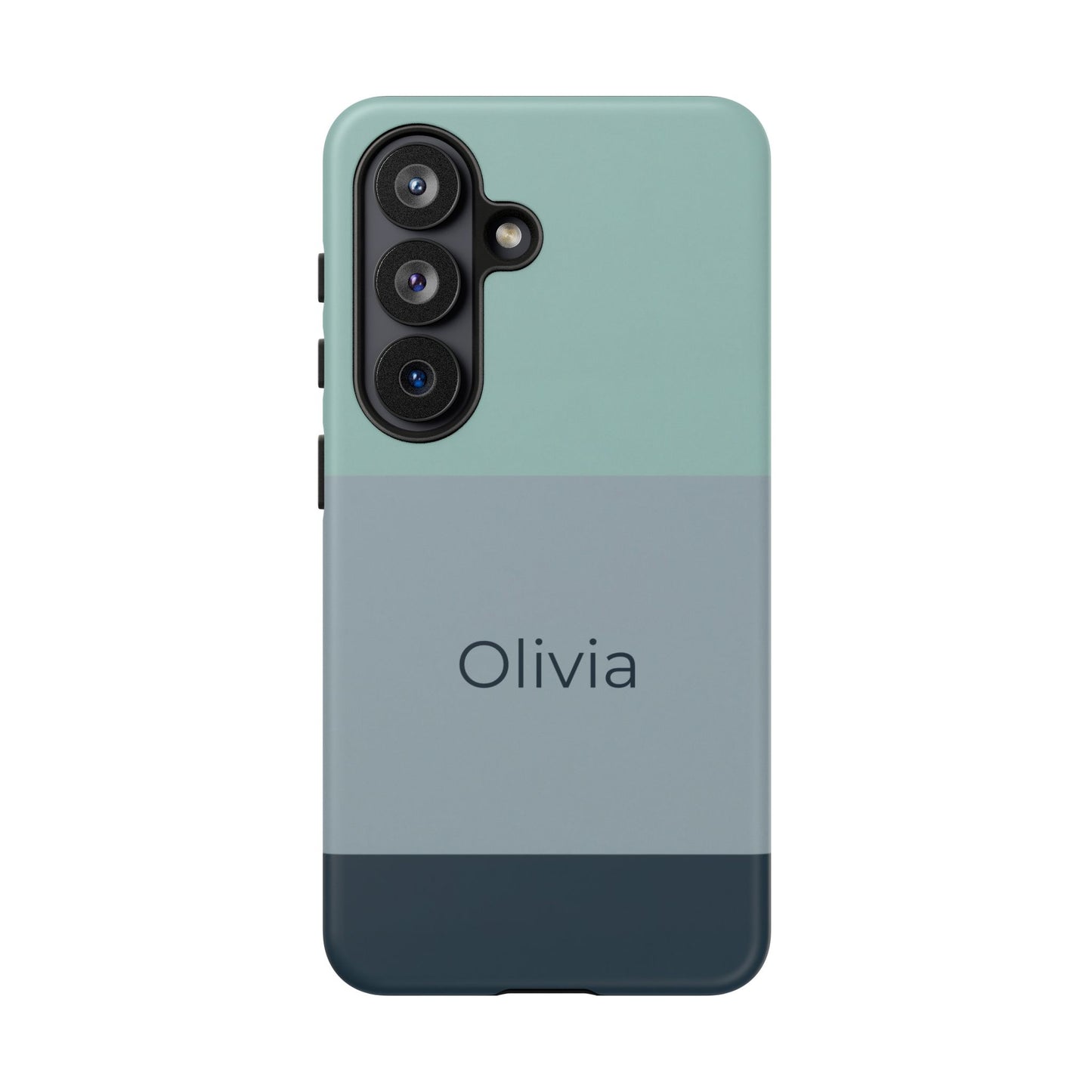 Samsung Galaxy Personalised Name Phone Case - Minimal Colour Block Matte Tough Protective Cover