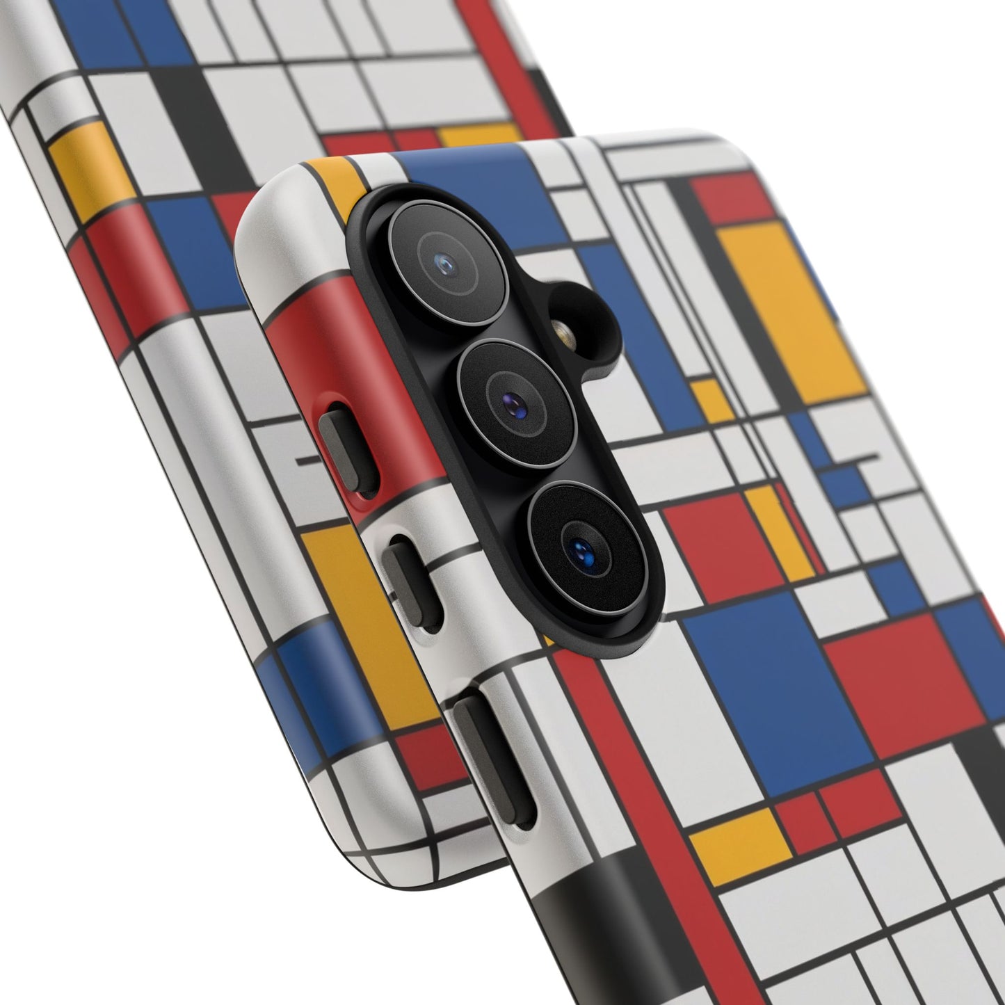 Samsung Galaxy Mondrian Style Phone Case – Geometric Art Matte Tough Protective Cove