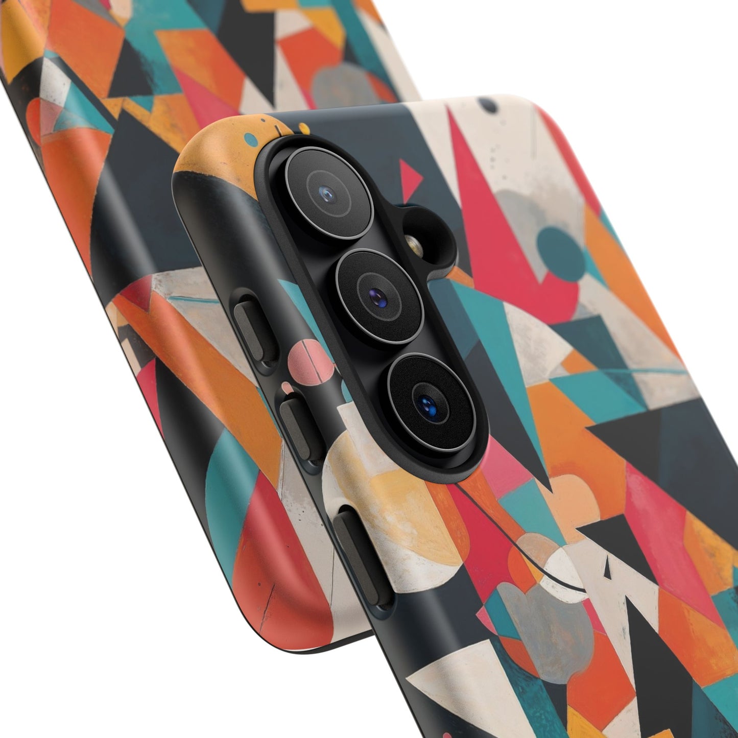 Samsung Galaxy Abstract Geometric Art Phone Case - Colourful Matte Tough Protective Cover