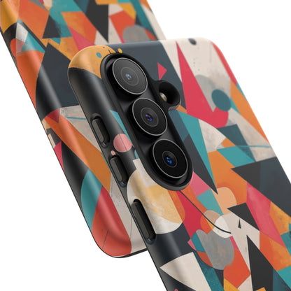 Samsung Galaxy Abstract Geometric Art Phone Case - Colourful Matte Tough Protective Cover