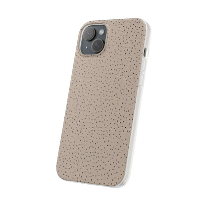 Minimal Micro Leopard Print Phone Case - Taupe & Black Animal Pattern