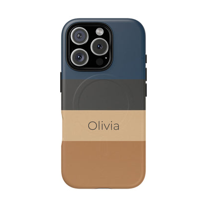 Personalised Custom Name iPhone MagSafe Case - Sandstone Stripe