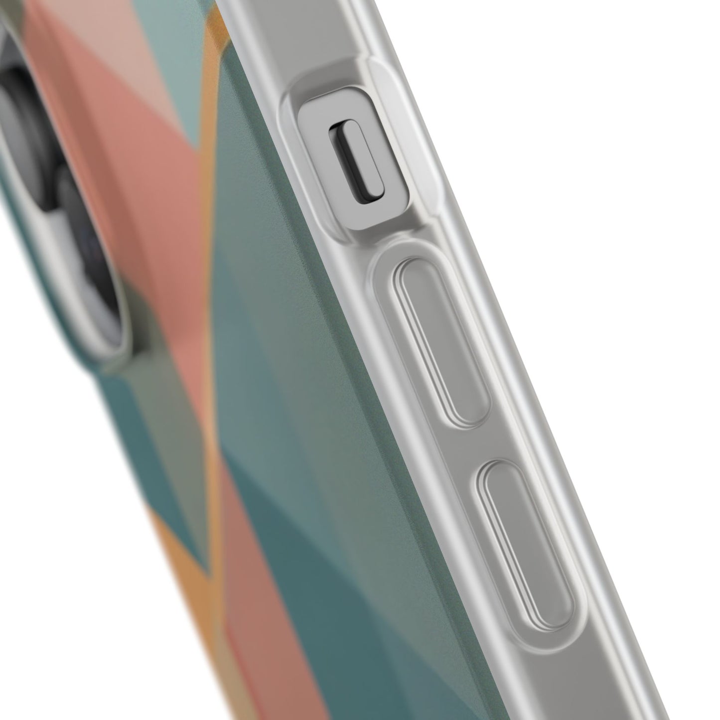 Geometric Overlap Shapes Phone Case - Mustard, Coral & Teal Modern Art