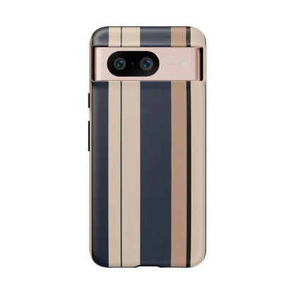 Google Pixel Case - Classic Racing Navy Beige Stripe