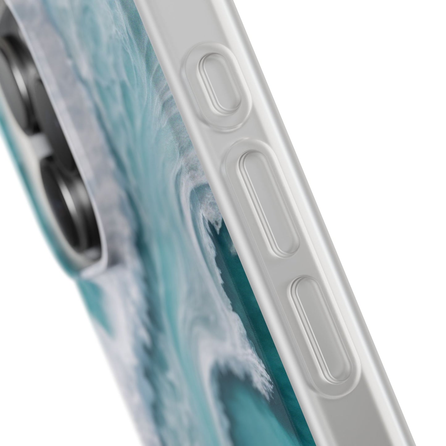 Ocean Foam Pattern Phone Case - Turquoise & White Coastal Style