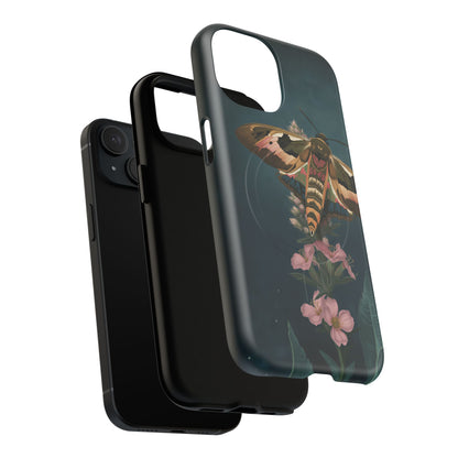 Rosebay at Midnight British Moth Botanical iPhone Case