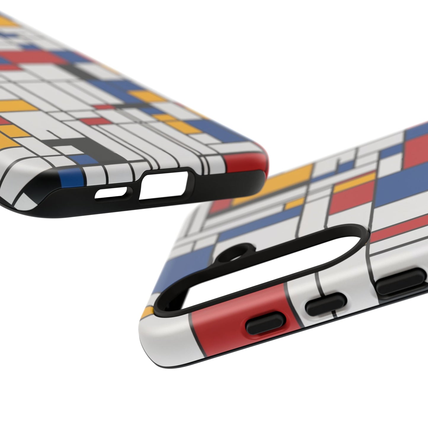Samsung Galaxy Mondrian Style Phone Case – Geometric Art Matte Tough Protective Cove