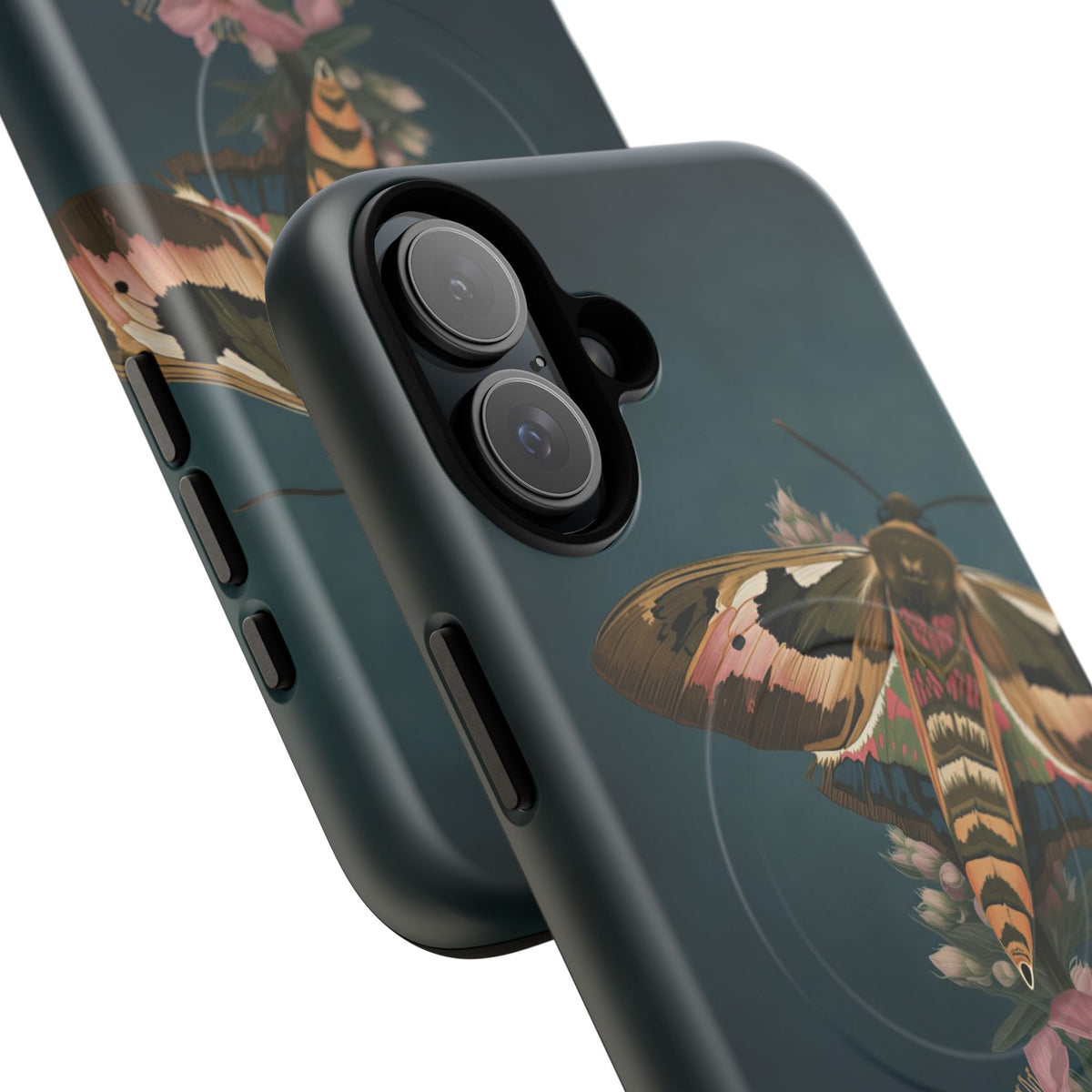 Rosebay at Midnight British Moth Botanical iPhone Case