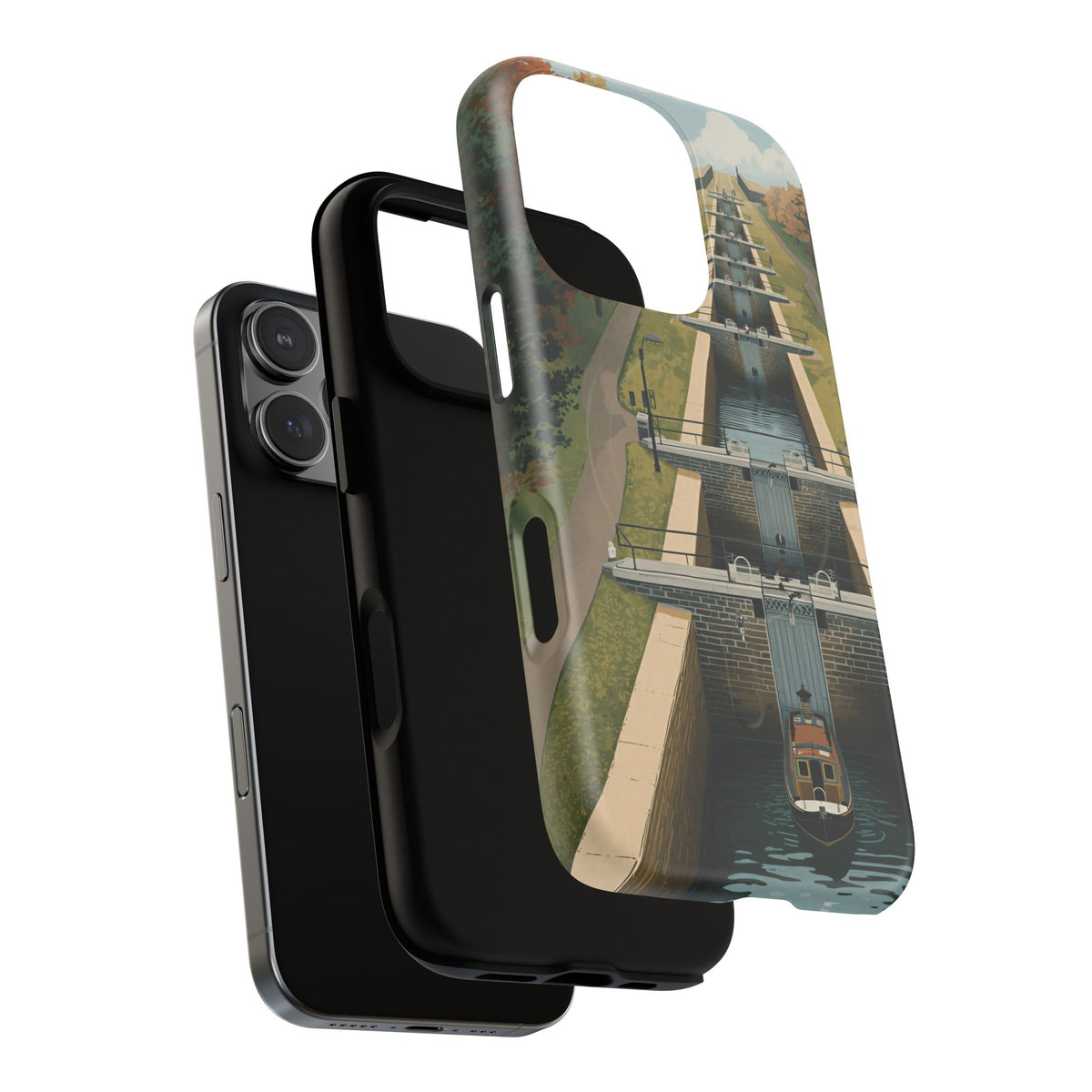 The Lock Flight Canal Landscape MagSafe-Compatible iPhone Case