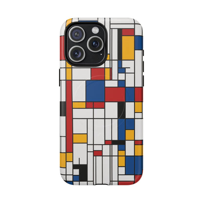 Modern Grid Primary iPhone Case - Premium MagSafe Protective Cover