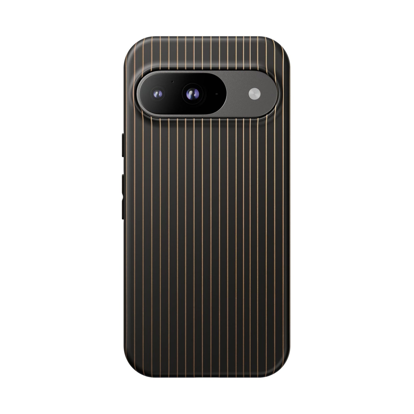Google Pixel Case - Black and Gold Pinstripe Design Matte