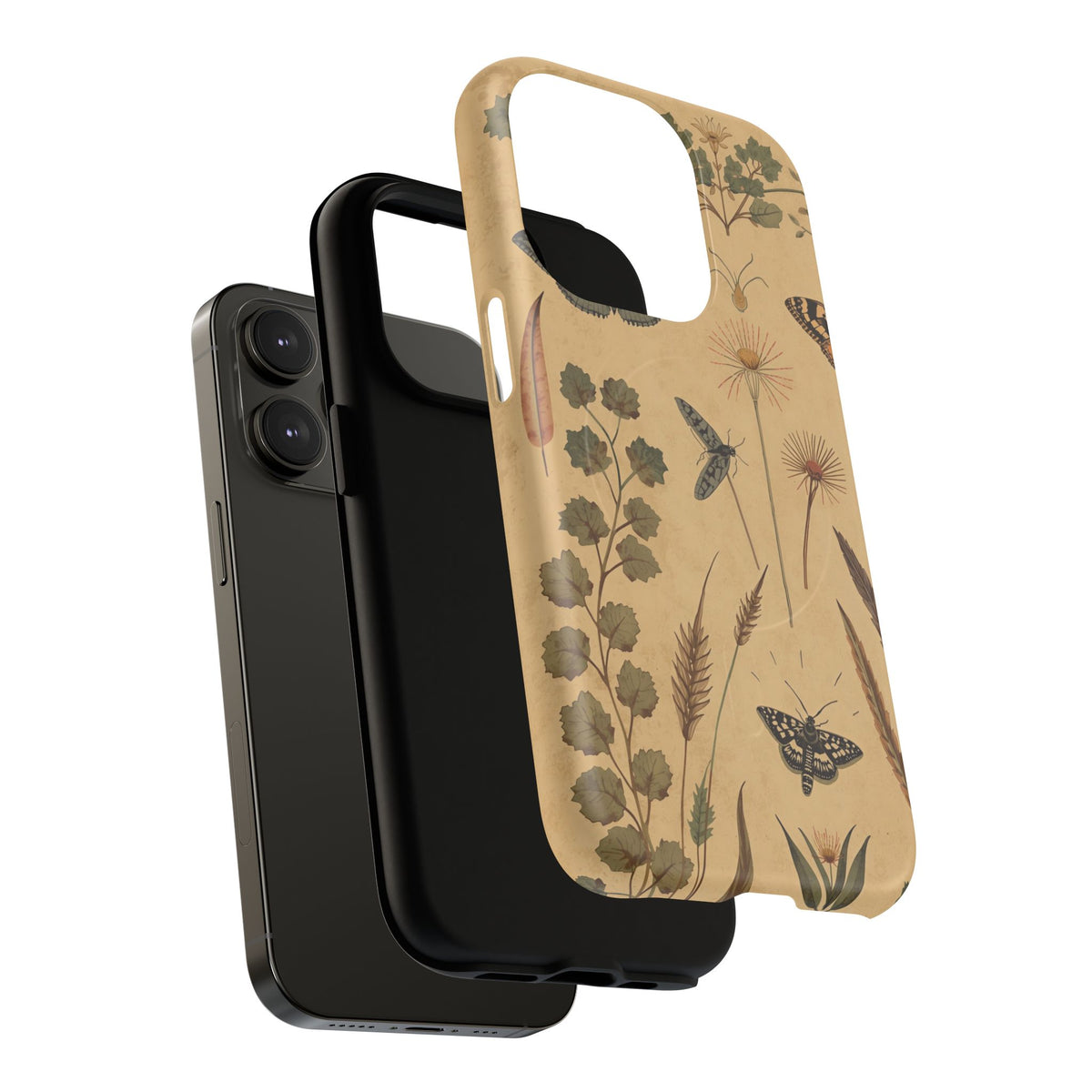 British Moth Trap Garden iPhone Case – Vintage Botanical Night Design
