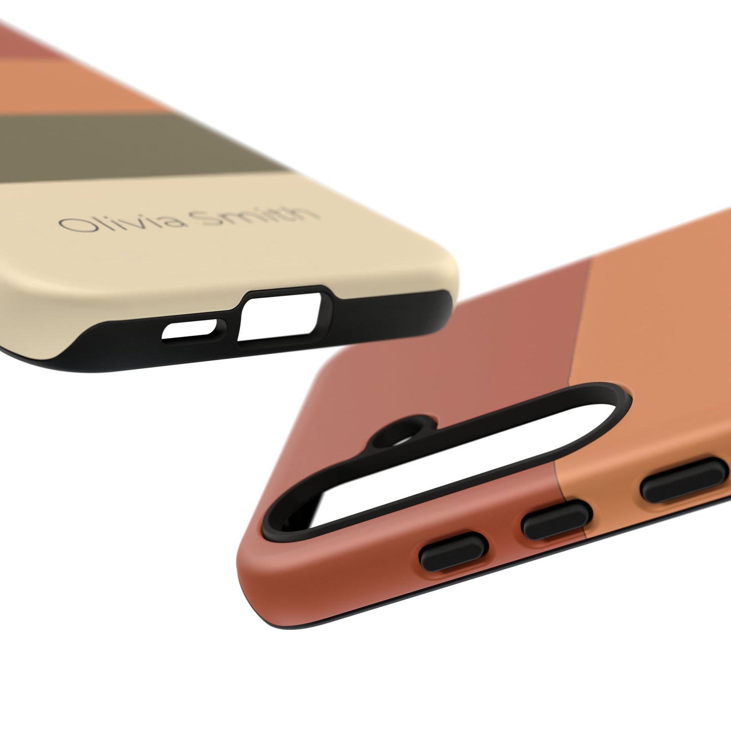 Samsung Galaxy Personalised Name Phone Case - Warm Colour Block Matte Tough Protective Cover