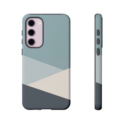 Samsung Galaxy Minimal Geometric Blue Case - Matte Tough Protective Cover