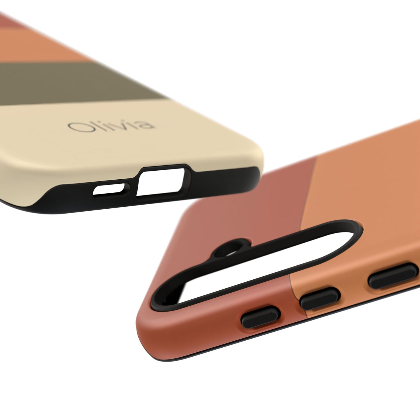 Samsung Galaxy Personalised Name Phone Case - Warm Colour Block Matte Tough Protective Cover