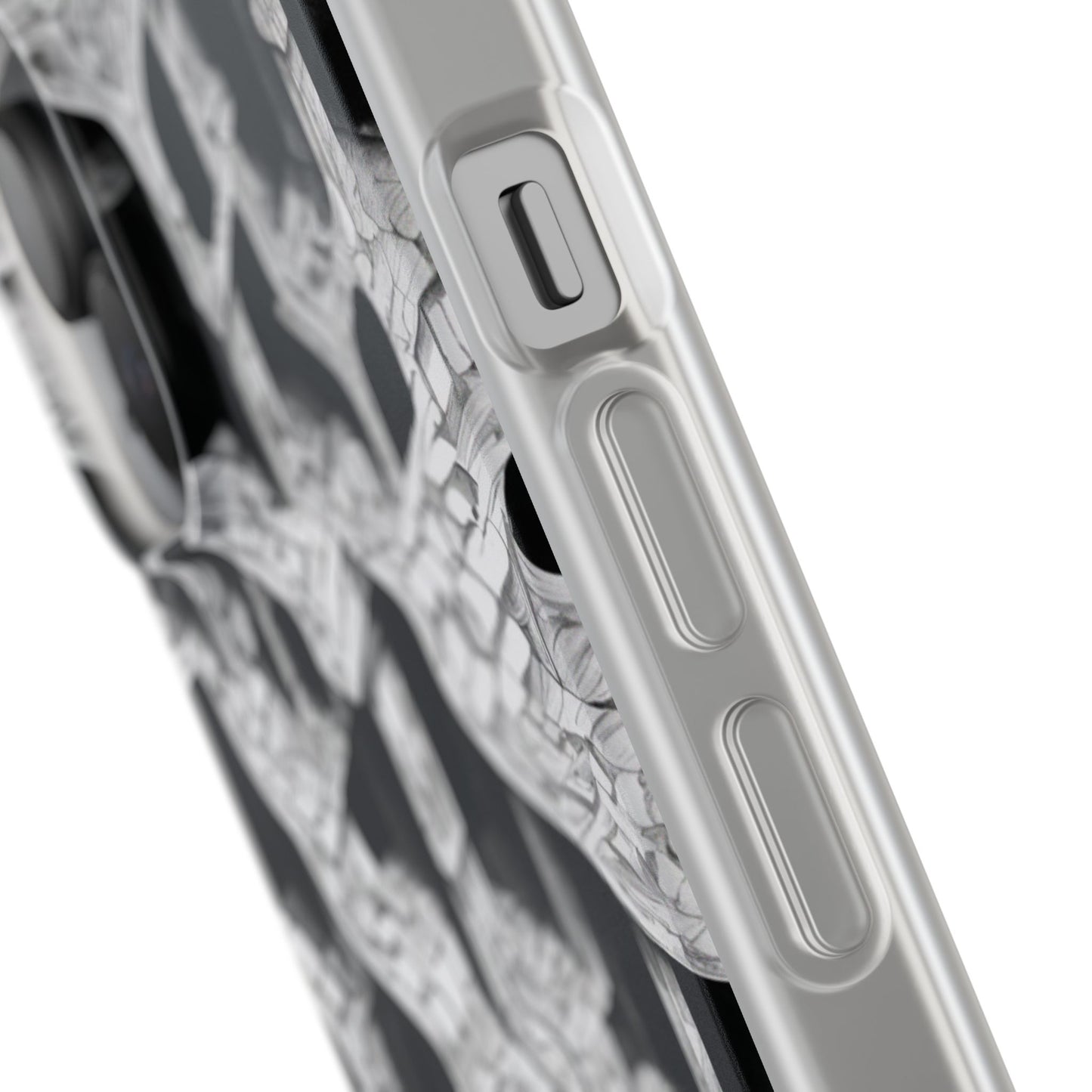 Escher-Style Tessellation Phone Case - Black & White Geometric Illusion
