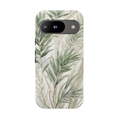 Google Pixel Case - Botanical Greenery Watercolour Pattern