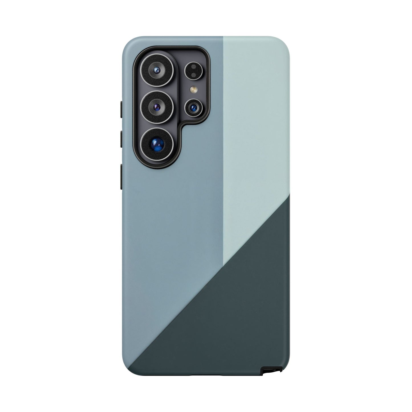 Samsung Galaxy Geometric Blue Phone Case - Minimalist Matte Tough Protective Cover