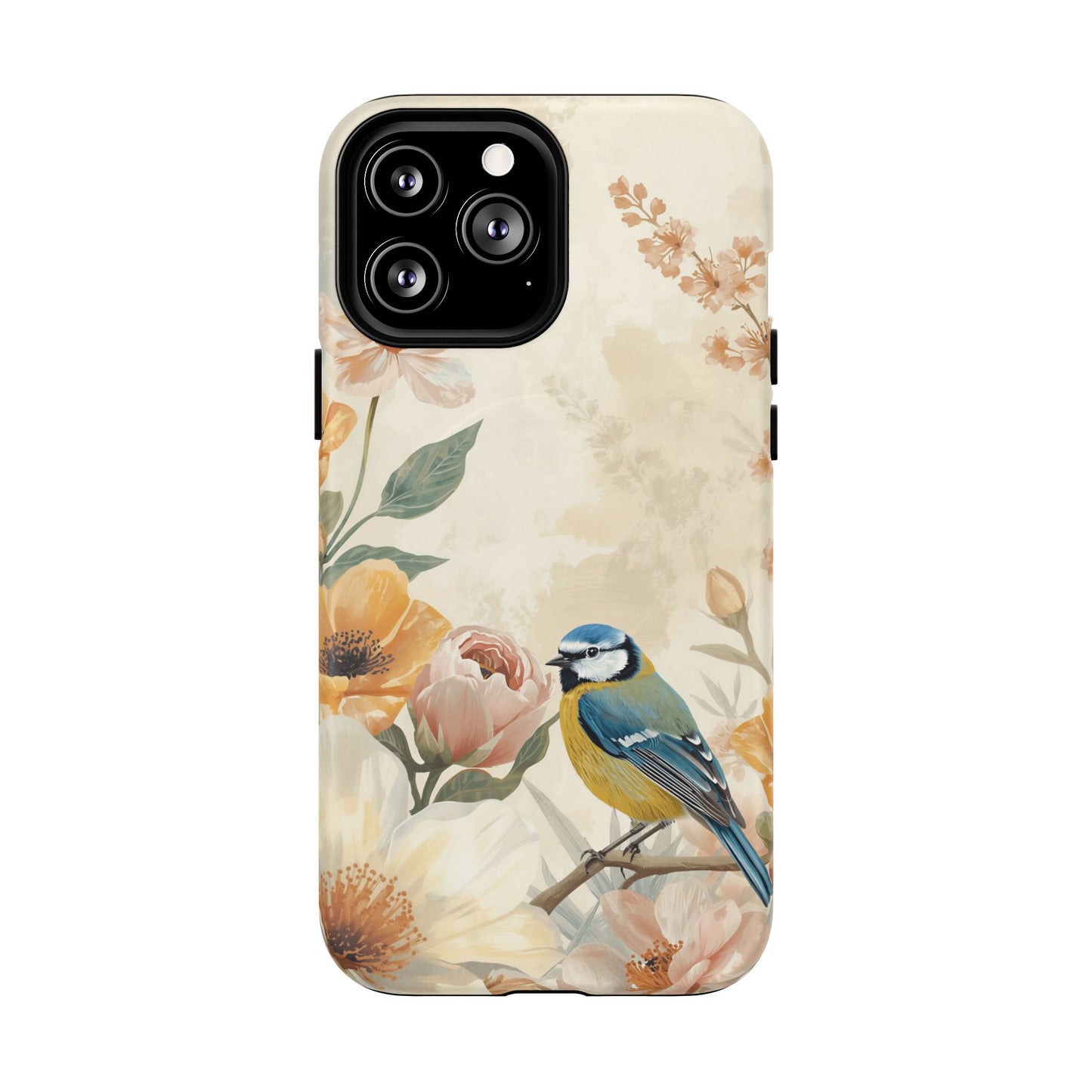 iPhone Floral Blue Tit MagSafe Tough Case