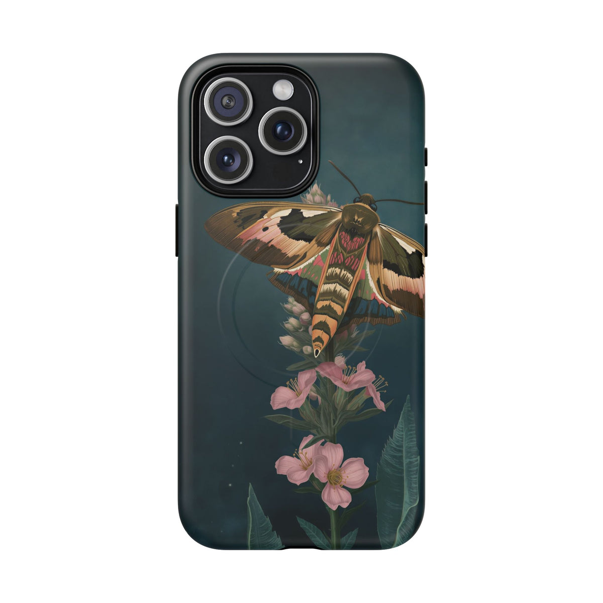 Rosebay at Midnight British Moth Botanical iPhone Case