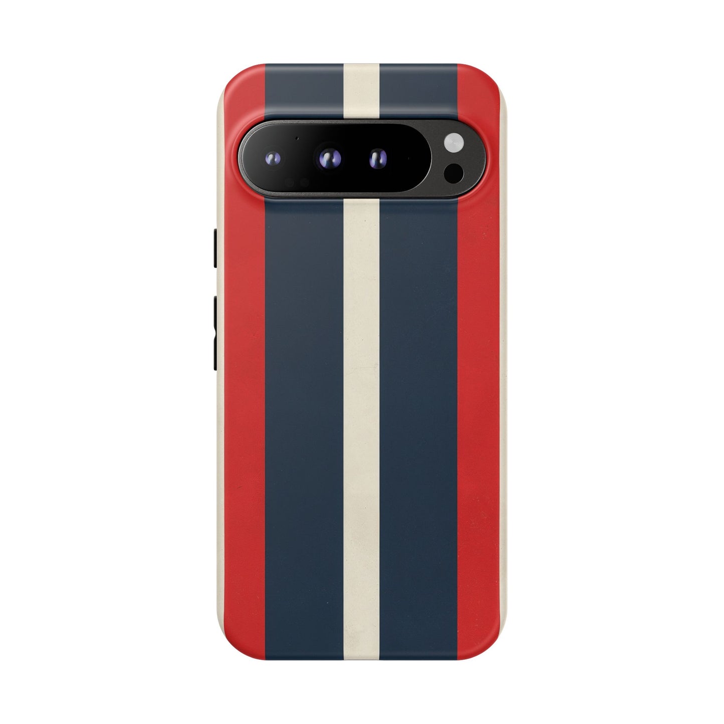 Google Pixel Case - Retro Racing Monaco Stripe | Vintage Motorsport Phone Cover in Red Navy White