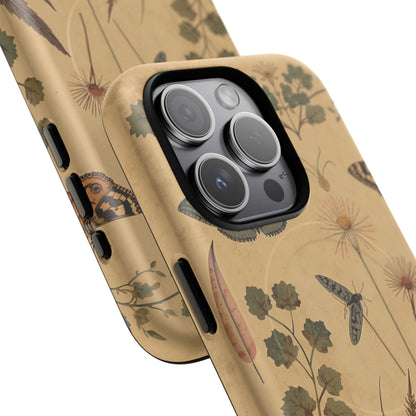 British Moth Trap Garden iPhone Case – Vintage Botanical Night Design