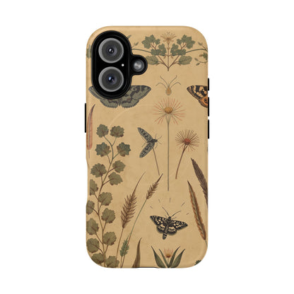 British Moth Trap Garden iPhone Case – Vintage Botanical Night Design