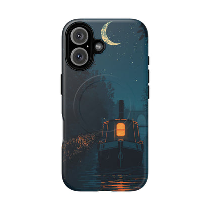 iPhone Night Narrowboat Canal Premium MagSafe Case