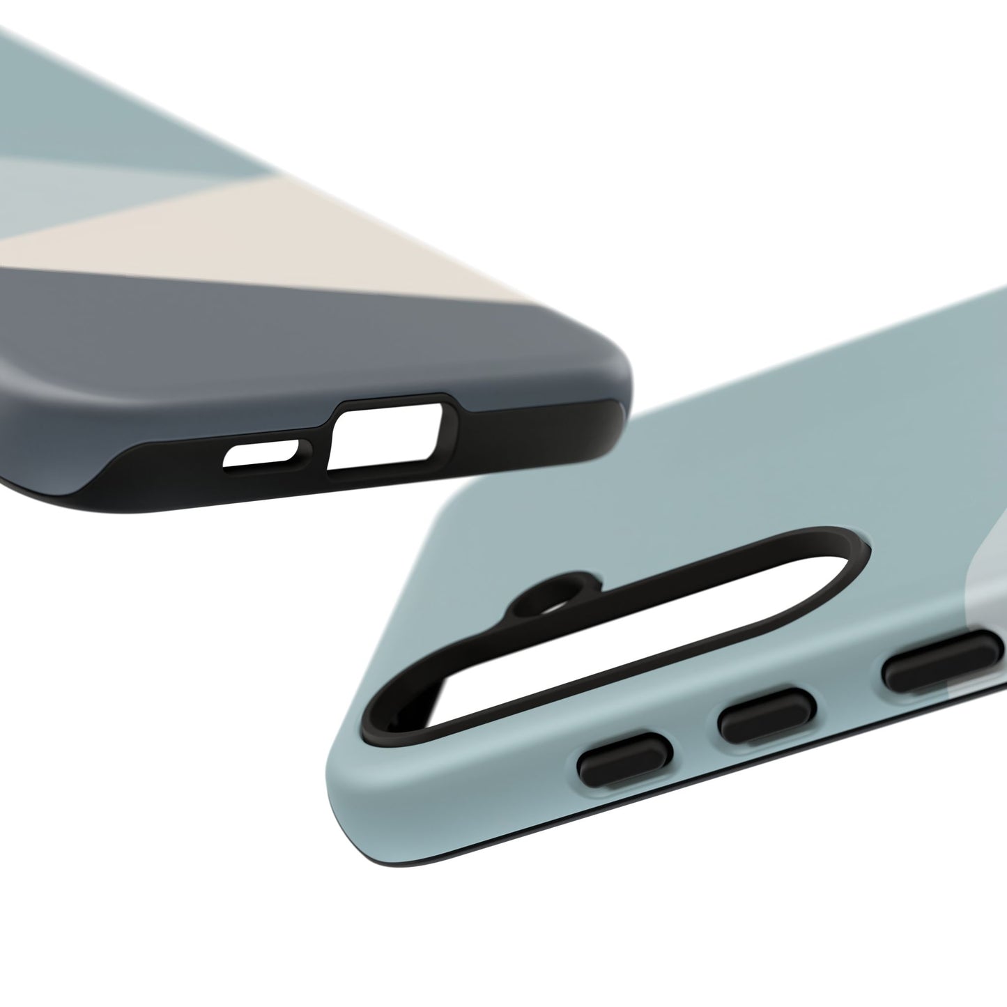 Samsung Galaxy Minimal Geometric Blue Case - Matte Tough Protective Cover