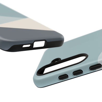 Samsung Galaxy Minimal Geometric Blue Case - Matte Tough Protective Cover