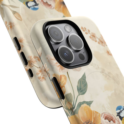 iPhone Floral Blue Tit MagSafe Tough Case