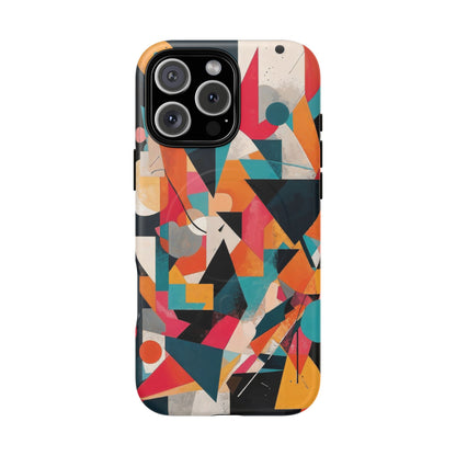 Abstract Colourful Art iPhone Case - Bauhaus Inspired, Shockproof MagSafe® Compatible