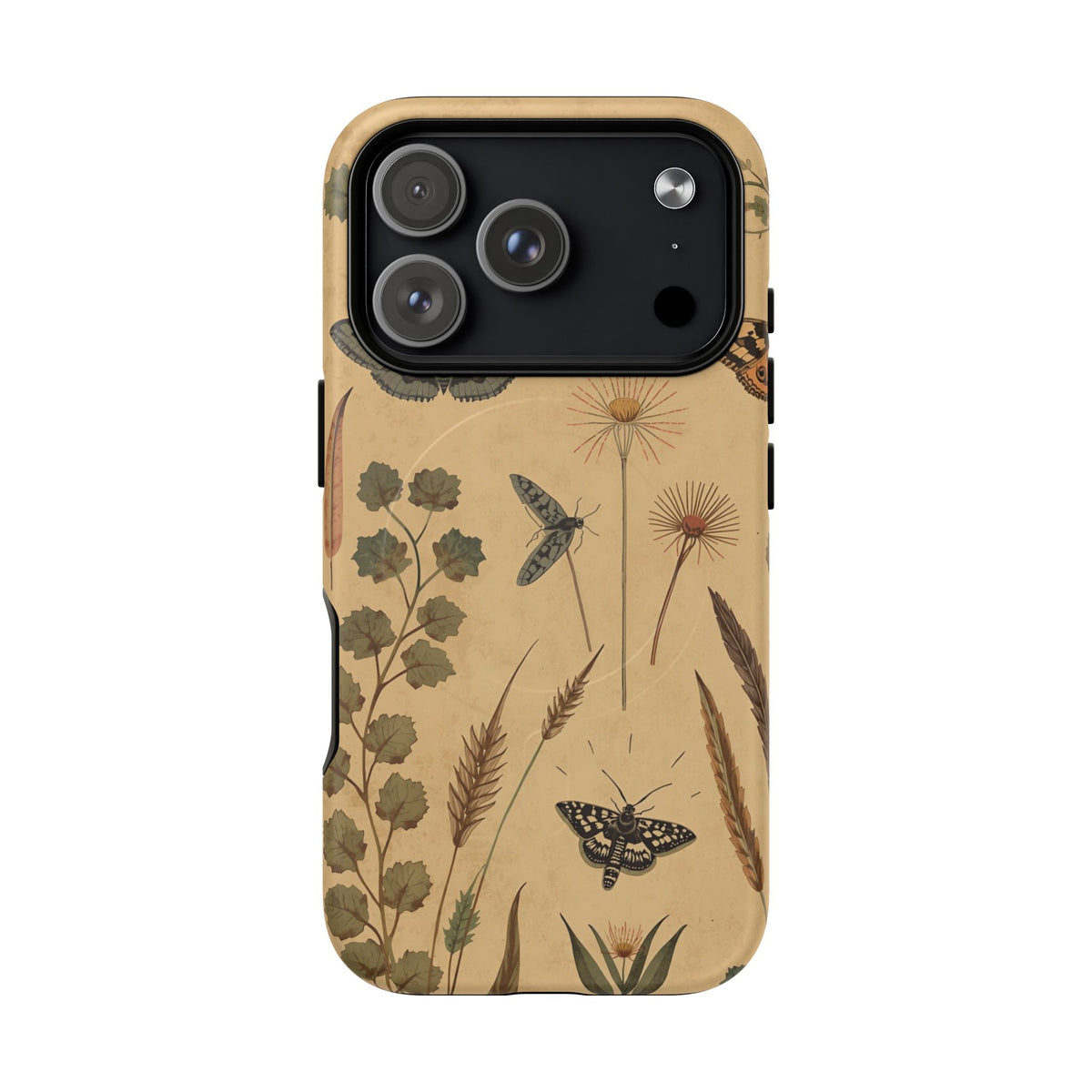 British Moth Trap Garden iPhone Case – Vintage Botanical Night Design