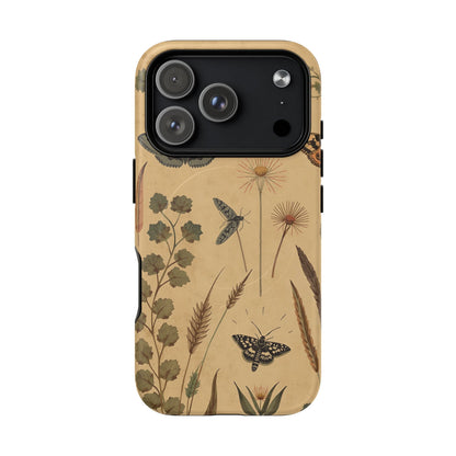 British Moth Trap Garden iPhone Case – Vintage Botanical Night Design