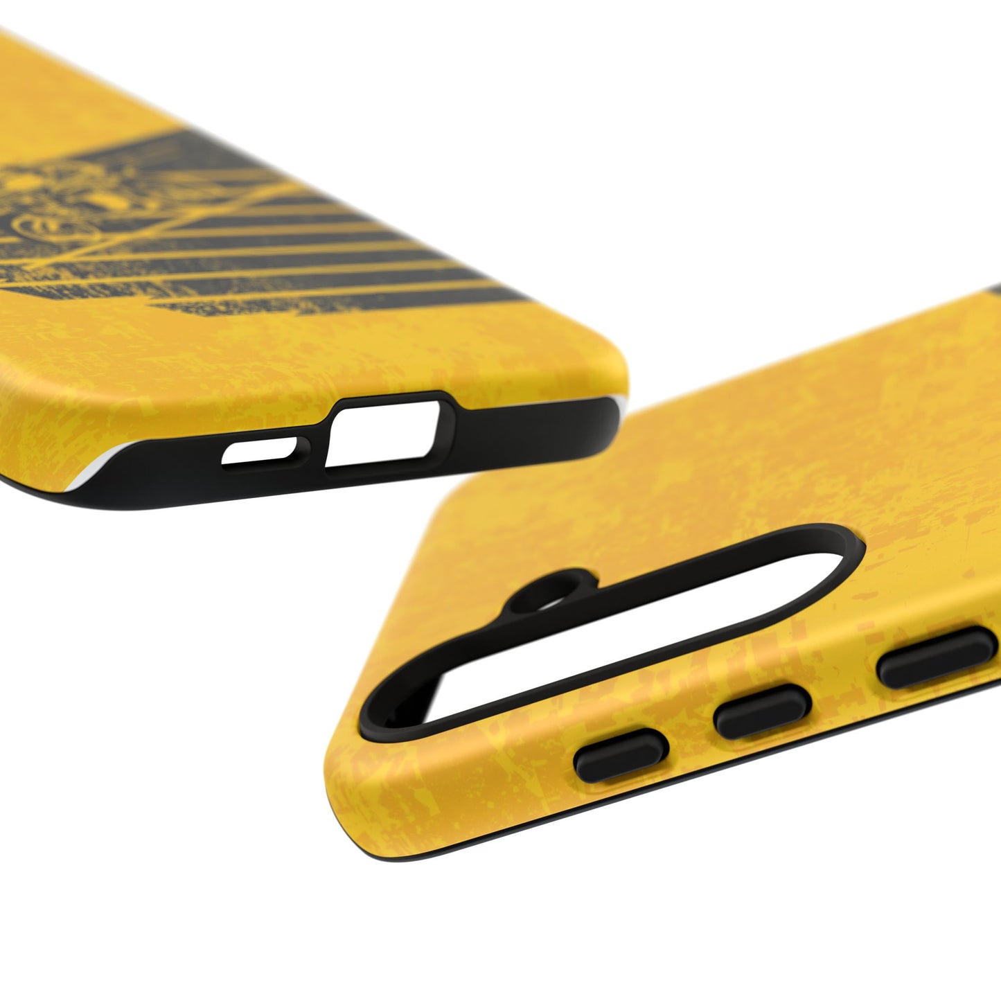 Samsung Galaxy Motorbike Racing Phone Case - Yellow Matte Tough Protective Cover