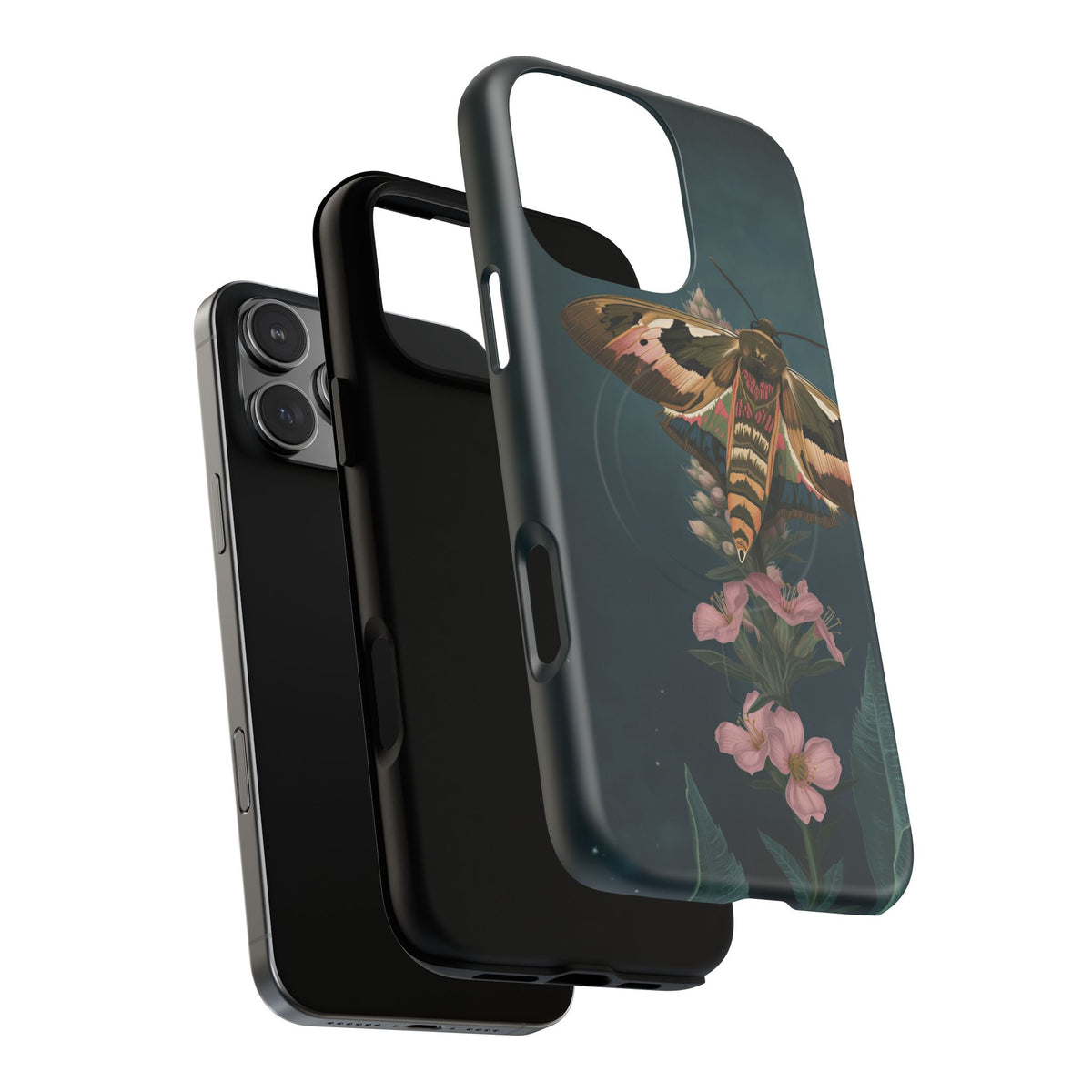 Rosebay at Midnight British Moth Botanical iPhone Case