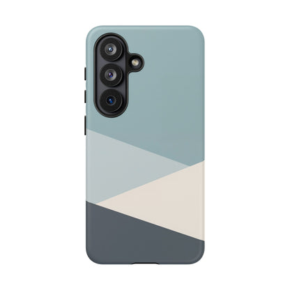 Samsung Galaxy Minimal Geometric Blue Case - Matte Tough Protective Cover