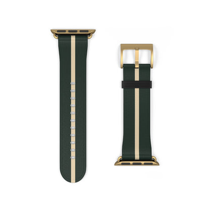British Racing Green Stripe Apple Watch Strap - Heritage Motorsport Watch Band
